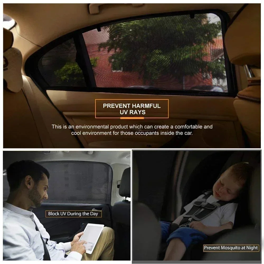 NEW Arrivals 4PCS Set Car Mosquito Screen, Window Mesh, Car Window Mosquito Net, Mosquito Proof Car insect Proof Glass Sunshade Curtains Accessories