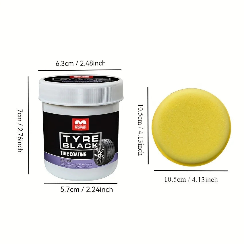 NEW Arrivals Car Motorcycle Tire Blackening Coating Wax - Hydrating Luster and Protection, Anti-Aging Tire Care Coating with Sponge Applicator Car Vehicle Accessories