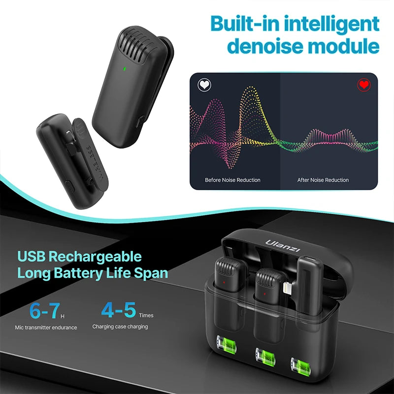 NEW!!!! HOT SALE!!!! J12 Wireless Lavalier Microphone Professional Portable 20M Receive Range Plug Play Mic For Smartphone Android iPhone16 15 14 13 12 Products Live Stream YouTube TikTok Reels Recording Electronics Sound Su