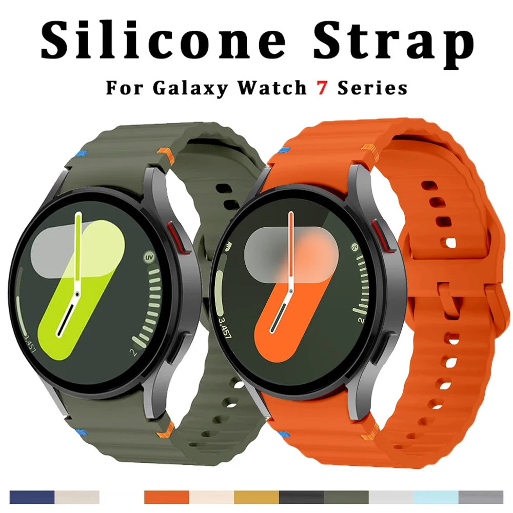 NEW for Samsung Galaxy Watch 7 Band FE/5 Pro/6/4 Classic 44mm 40mm Original Silicone Sport Belt Bracelet Galaxy Watch 7 Strap
