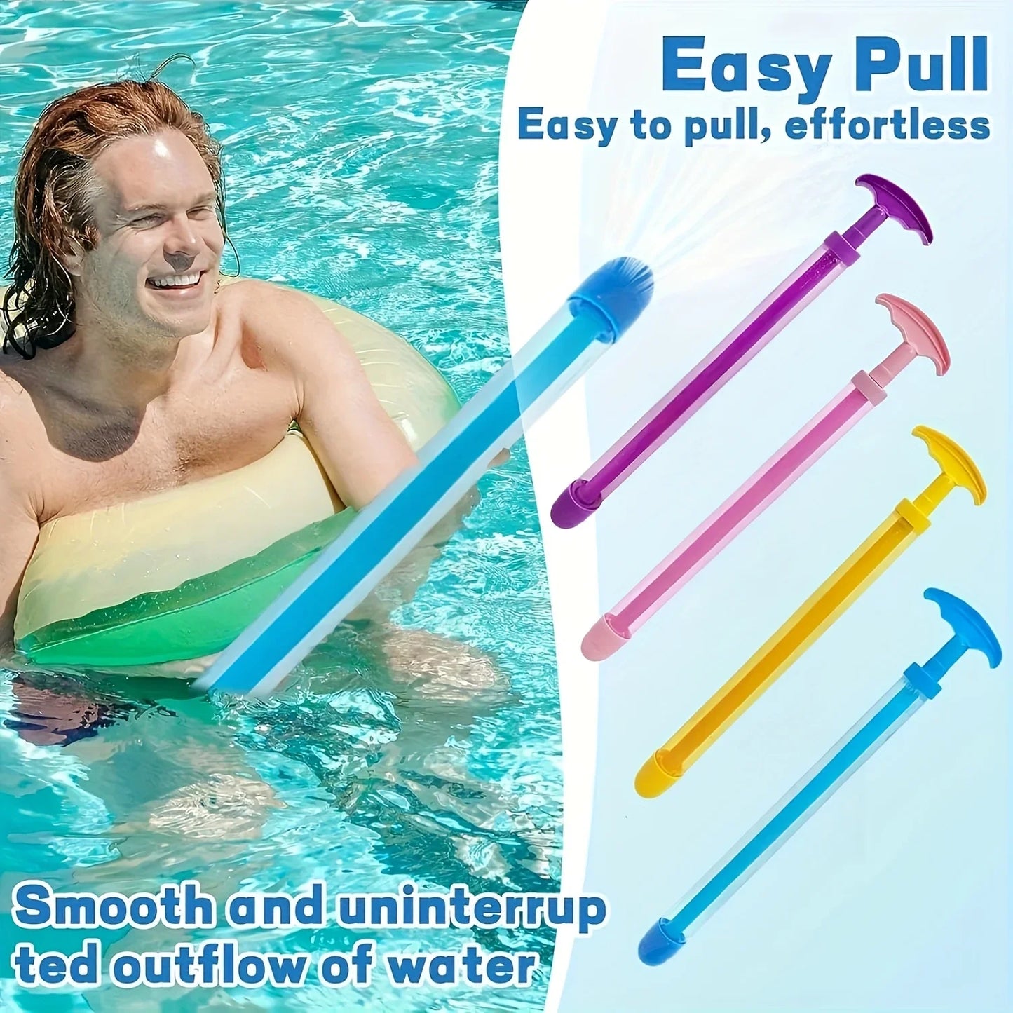 NEW 4PCS Set Colorful Fireworks Water Guns - High-Pressure Water Blasters for Parties Games Romantic Celebrations Water Gun Water Blast Summer Beach Party Games Toys Accessories