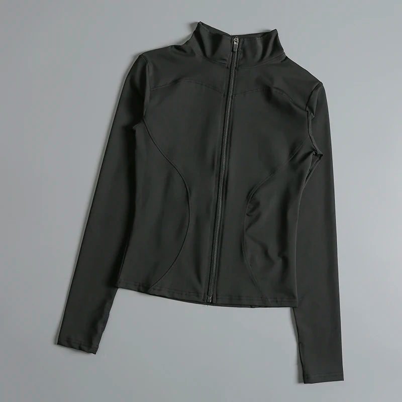 NEW Arrivals S-2XL 5 Colors Women Zip Fitness Yoga Shirt Long Sleeve Sports Jacket Gym Top Activewear Running Coats Workout Clothes Woman Sports Apparel Supplies