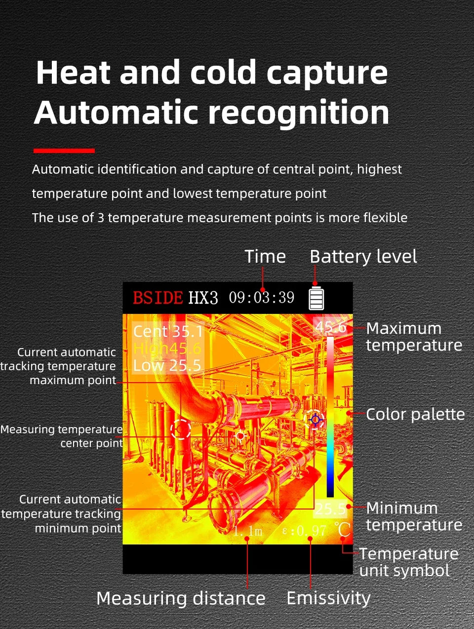 NEW HX3 Handheld Thermal Imaging Camera Electric Non-Contact Thermometer -20-550℃ 240X240ir Thermal Camera