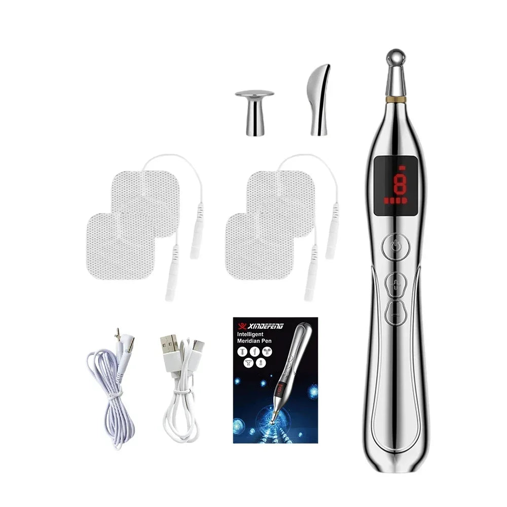 NEW Arrivals Electric Meridian Acupuncture Pen Set Electronic Laser Pointer Physiotherapy Acupressure Relax Tens EMS Pulse Vibrators Relaxing Massage Pens Health Care Supplies