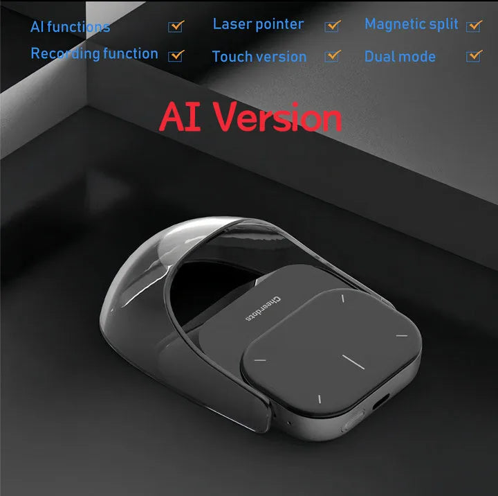 Ai Version Chat-GPT 2 Detachable Wireless Bluetooth Air Mouse Wireless Touchpad All-in-one Pocket AI Recording Chat-GPT Enabled Mouse Customized Gaming Mouse Electronic Supplies