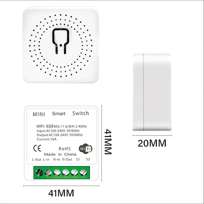 16A Mini Wifi DIY Light Switches Module 2-way Control Work With Tuya Smart Life Alexa Alice Google Home