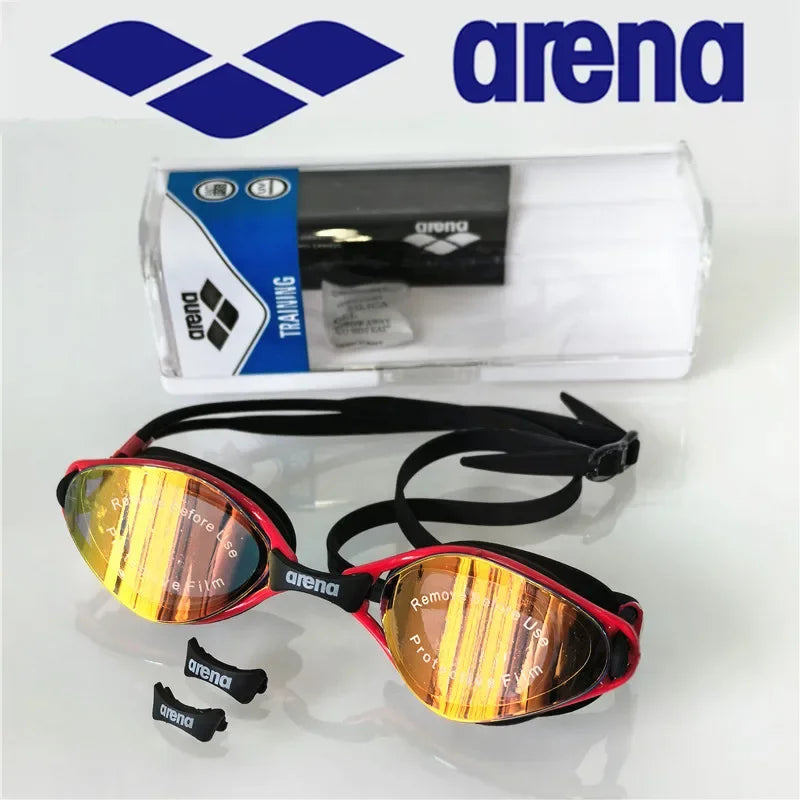 NEW Arrivals 100% Original ARENA 2PCS Set 9 Colors Professional Waterproof and Anti-Fog High-Definition Adult Swimming Goggles Silicone Swim Cap Women Men Swimming Accessories Sports Supplies
