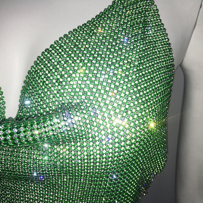 NEW Arrivals 7 Colors Sparkly Diamond Tank Top for Women, Crystal Rhinestone Spaghetti Strap, Sexy Backless, Club Crop Top, Festival Rave Party Tops