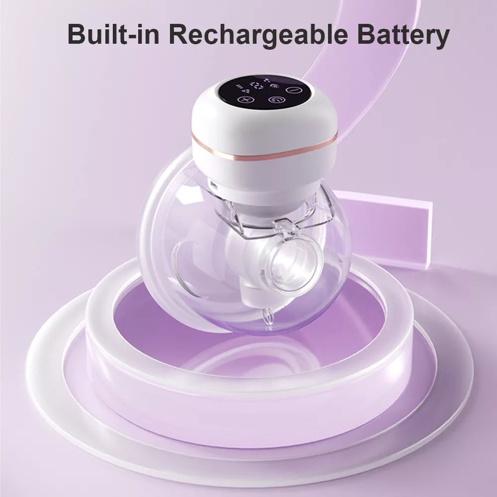 2/1 pcs Wearable Breast Pump Electric Breast Pump Hands Free Low Noise Milk Puller with 26mm Silicone Flange for Breastfeeding