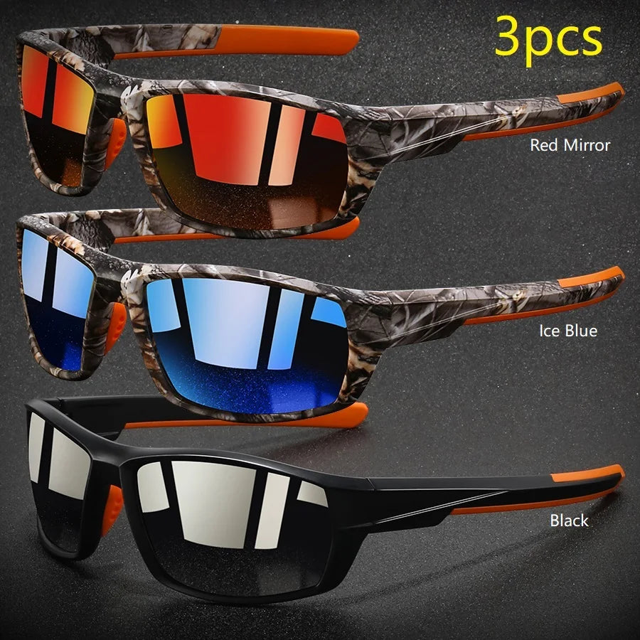 NEW Arrivals 3 PCS Set Fashion Vintage Polarized Sports Sunglasses Men Women Fishing Running Cycling Mountaineering Sun Glasses UV400 Eyewear
