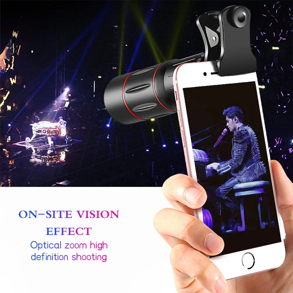 NEW 18X28 Times Set Single Barrel Telephoto Lens External Camera, Suitable For Mobile Phones, Telescopes, Concert Shooting