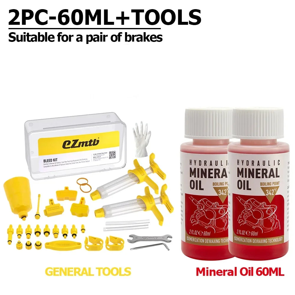 NEW Bicycle Brake Mineral Oil, Bicycle Hydraulic Disc Brake Oil Bleed Kit ,Mineral Oil Shimano MTB Road Racing Bike Brake Repair Tools Set Bicycle Parts Spares Accessories