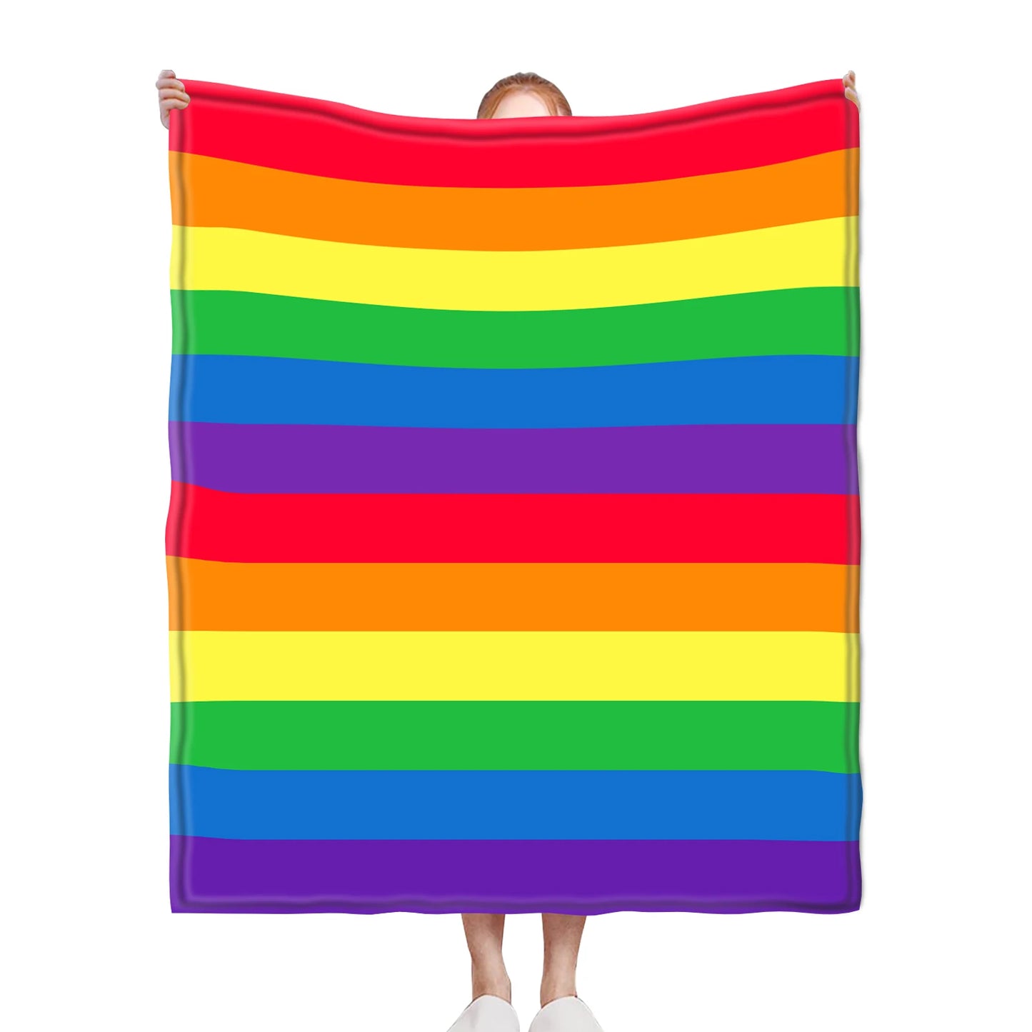 Microfiber Rainbow Blanket Super Soft Throw Blankets For Bed Sofa Bedspread Decorative Camping Picnic Winter Warm Blanket