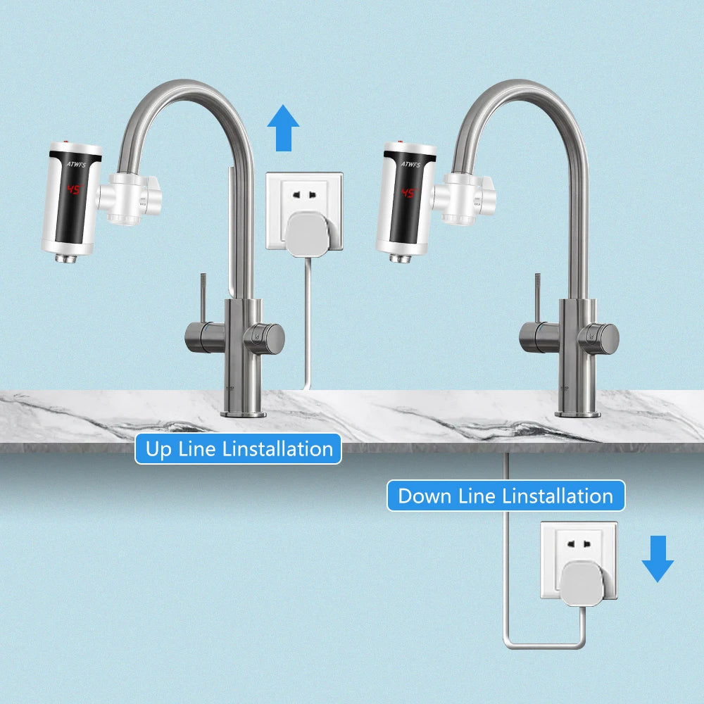 3300W Instant Hot Water Tap Electric Faucet Modern Instant Water Heating Faucet Kitchen Water Heater
