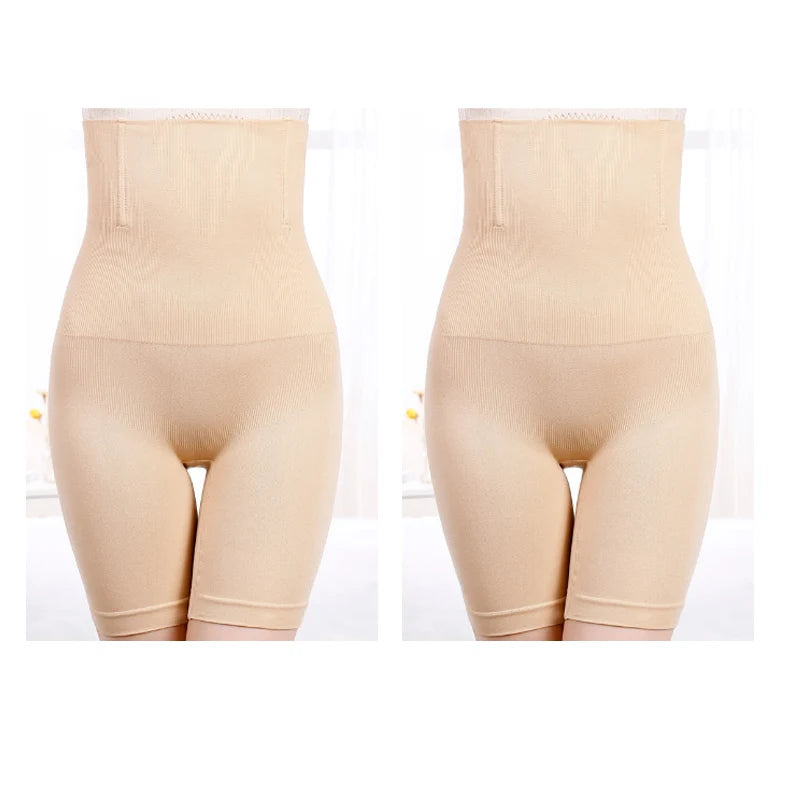 NEW Arrivals 2PCS Set S(50KG) -6XL (135KG) Plus Size Women Belly Shaping Brief High Waist Lifting Hip Pants Slimming Panties Postpartum Shaper Underwear Safety Panty