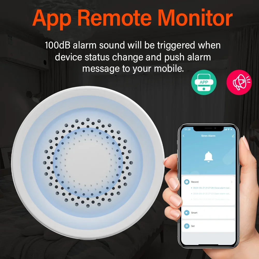 TUYA ZIGBEE Siren Alarm For Smart Home Security 100db Speaker Works With Alexa Yandex Alice Require Hub.