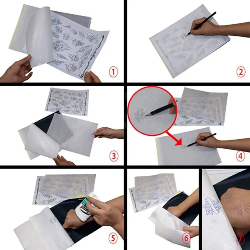 10PCS A4 Tattoo Transfer Paper Tattoo Supplies Carbon Thermal Transfer Paper Tattoo Stencil Copy Tracing Paper Accessory