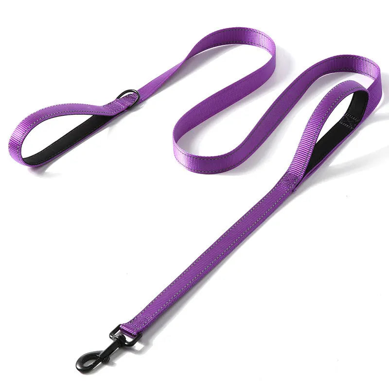 NEW Arrivals 9 Colors 1.2/1.5/1.8m Two Handle Heavy Duty Double Handle Nylon Dog Leash For Training Control Guard Rope Walking Cats Dogs Harness Lead Pets Accessories