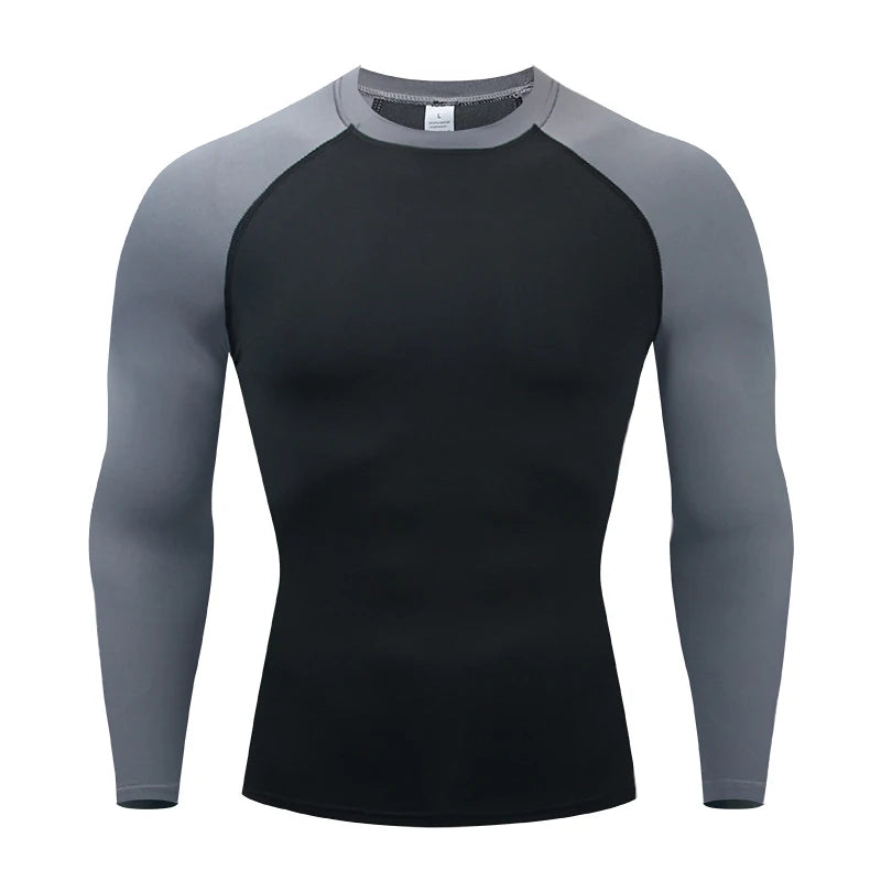 NEW S-3XL 5 Colors Men Compression Running T-Shirt Fitness Tight Long Sleeve Sport T-shirt Training Jogging Shirts Gym Sportswear Quick Dry Sports Clothes