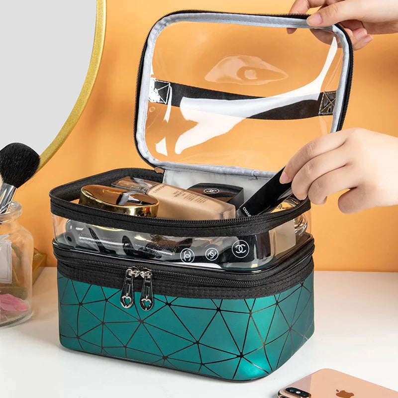 Double portable large capacity makeup bag Ringer travel multifunctional toiletry bag portable storage bag