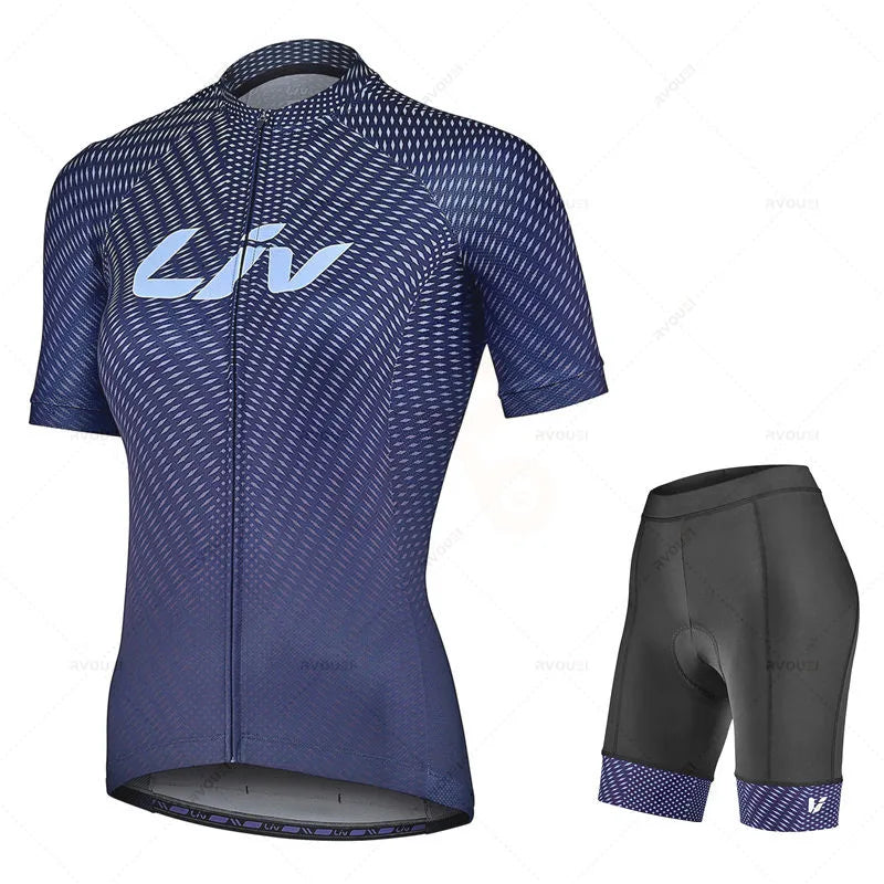 NEW Arrivals S-4XL Plus Size Professional Cycling Racing LIV PRO Cycling Jersey Set Woman MTB Bike Clothes Summer Bicycle Clothing Cycling Set Maillot Conjunto Girls Female Sports Apparel Supplies