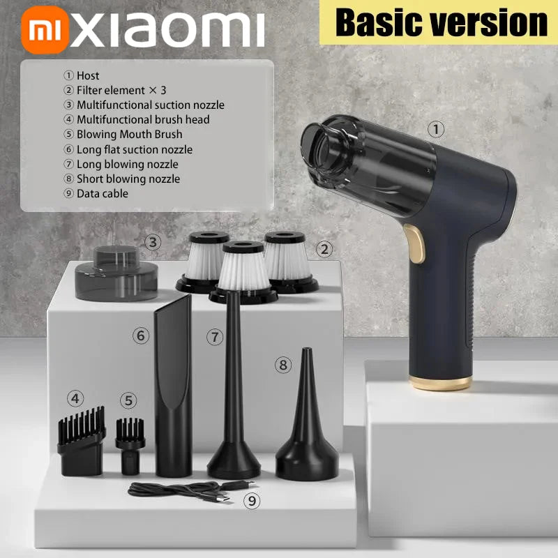 NEW Arrivals Xiaomi Car Vacuum High Pressure Cleaner 2-in-1 Set with 3 Filters Portable 99000Pa Wireless Car Vacuum Cleaner Handheld Home Car Dual Use Car Vacuum Cleaners