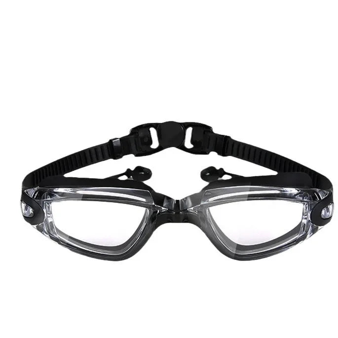 NEW Arrivals 4 PCS Set 3 Colors Professional Waterproof Anti-Fog Silicone Swimming High Definition Goggles Set with Nose Clip Earplugs And PU Cap for Swimming And Diving Sports Supplies