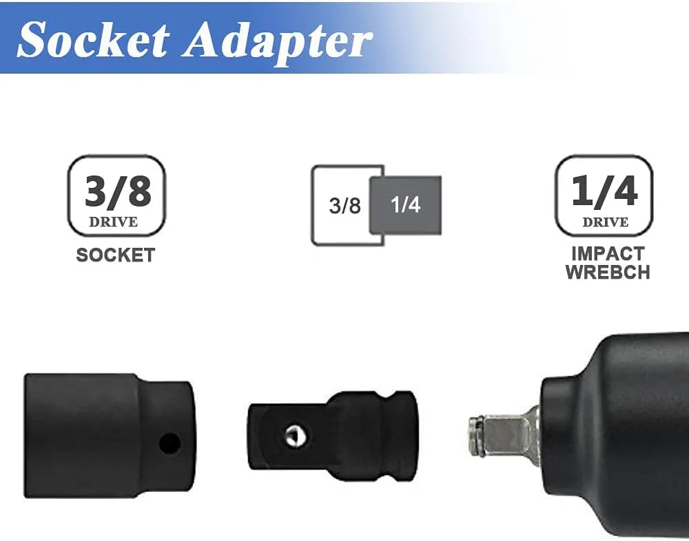 NEW 4PCS Set Impact Socket Adapter Reducer Set 1/2 3/8 1/4 inch Use Wrenches Drills in Auto and Impact Driver Construction Work