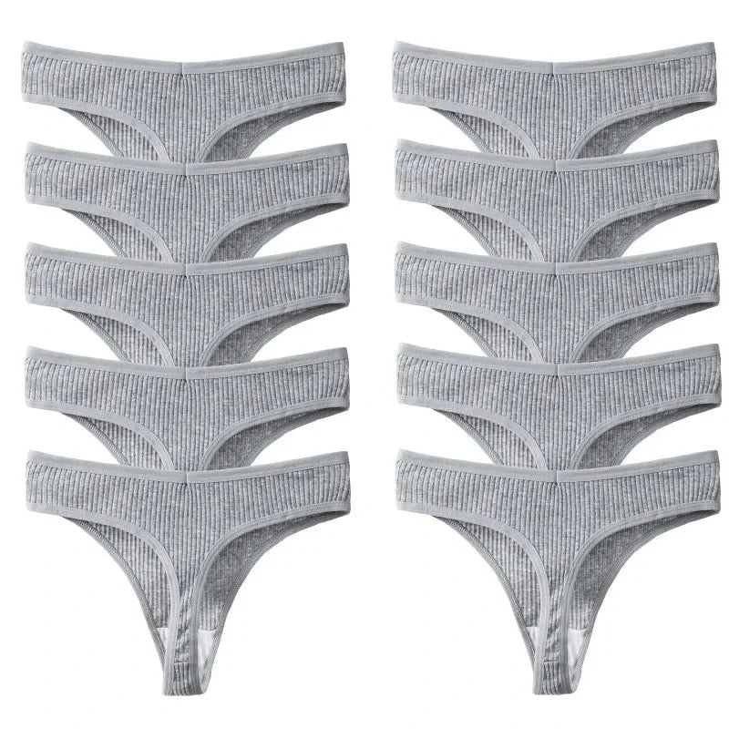 NEW Arrivals 10PCS/Set Sexy Women's Underwear G-Strings Cotton Striped Sports Panties Thongs Lingerie Comfortable Soft Ladies Underwear Sets