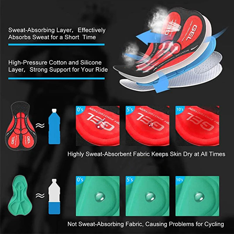 NEW Arrivals S-4XL 7 Patterns Three Pocket Cycling Shorts Bike Tights Triathlon 5D Gel Padded Pro Lycra Bicycle Shorts Breathable Man Mountain Biking Shorts
