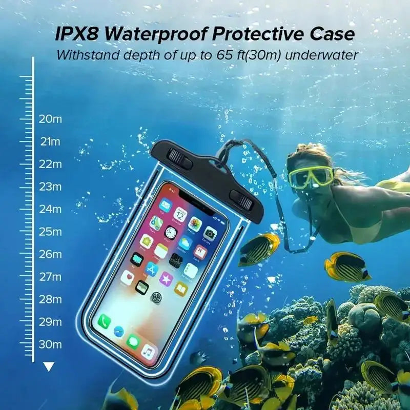 NEW Arrivals Blue/Pink/Black Color Waterproof Phone Case Swimming Water Proof Bag Universal Underwater Phone Protector Pouch PVC Cover for iPhone 14 Samsung Huawei