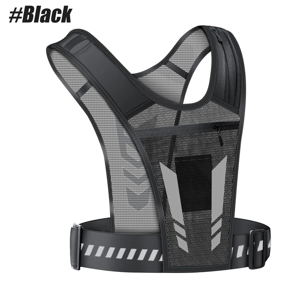 NEW Arrivals Reflective Running Vest, Backpack Mesh Breathable Hydration Pack Lightweight Elastic Women Men Large Capacity for Outdoor Bicycle Running Night Walking Sports Backpack