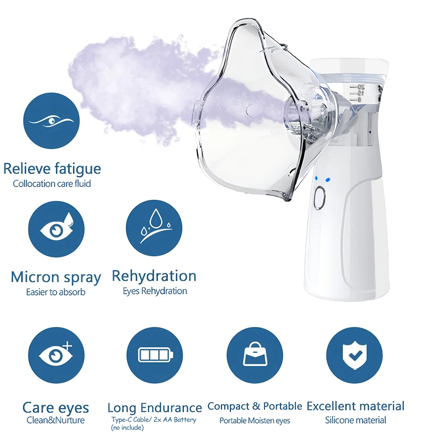 NEW Arrivals Top Quality Spray-Head Nano Mist Sprayer Mini Handheld Hydrating Humidifier Skin Care Portable Facial Steamer Nebulizer