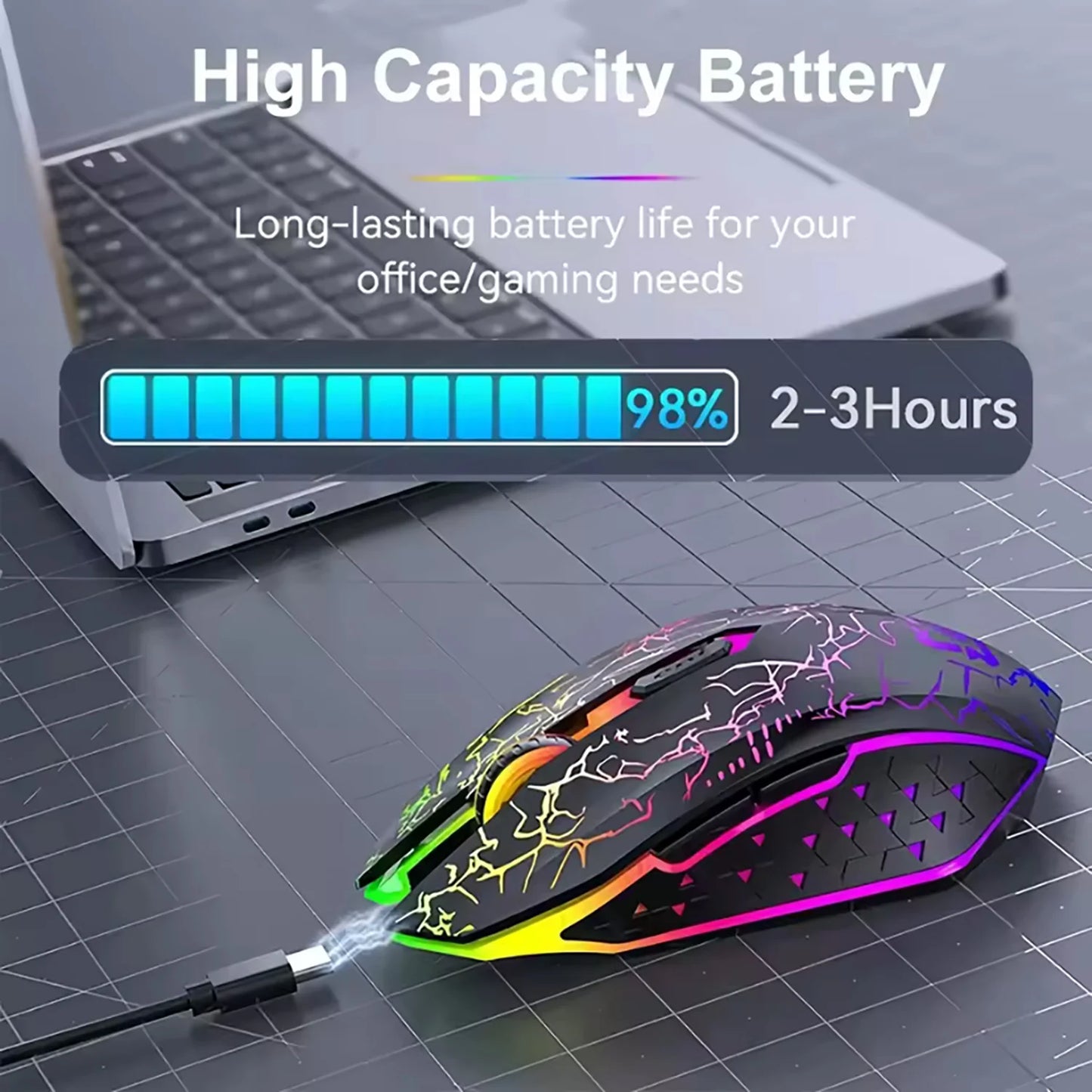 NEW Arrivals 2.4G Bluetooth Wireless Mouse Gaming Mouse Silent Mouse Rechargeable Mouse 800-1200-1600 DPI Mouse Mice for PC Laptop Mac Book Electronic Accessories