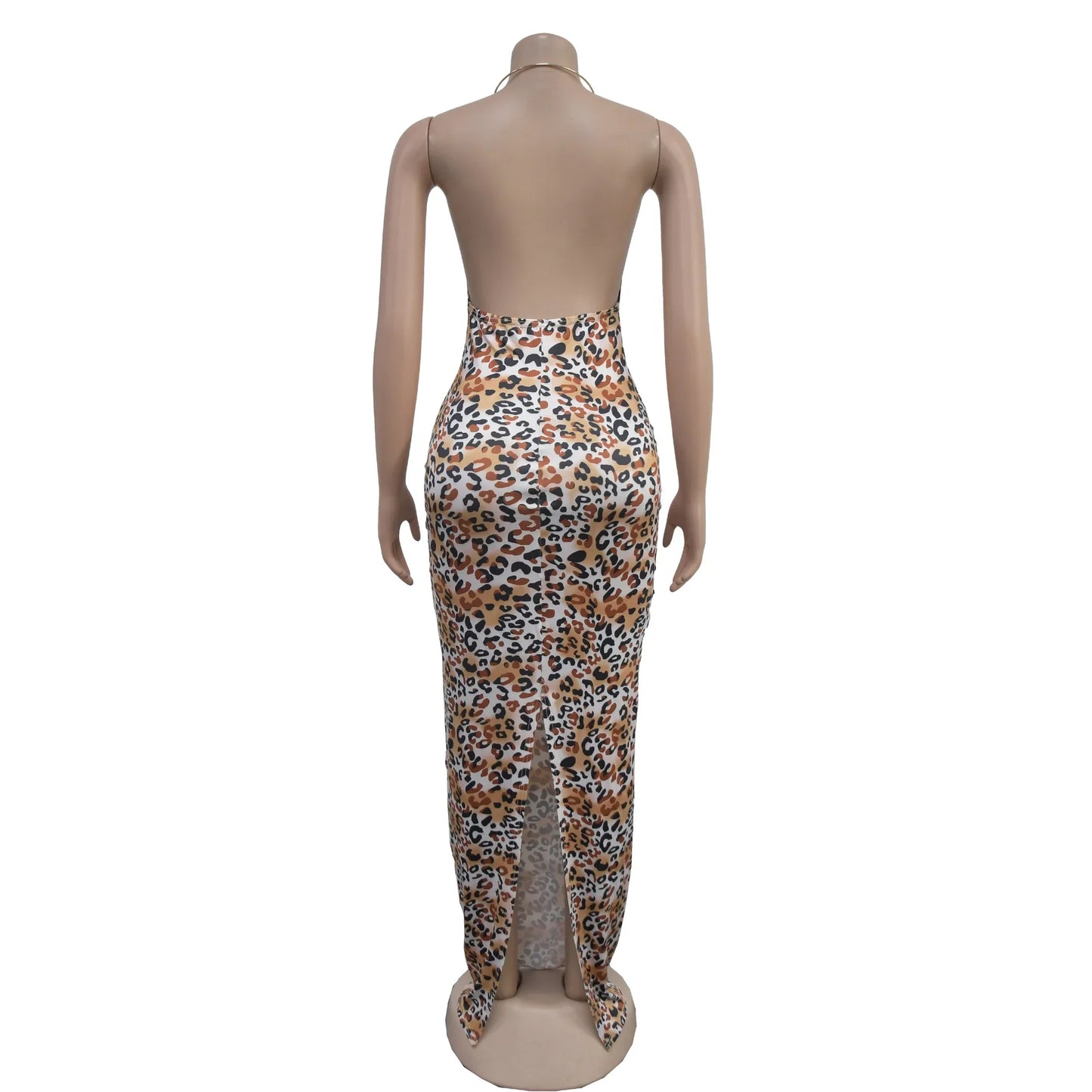 Low-Price Sales are Limited NEW S-2XL Women Deep V-Neck High Waist Long Maxi Dress Summer Evening Beach Nightclub Party Leopard Sleeveless Dresses Girls Ladies Sexy Fashion Clothing Supplies