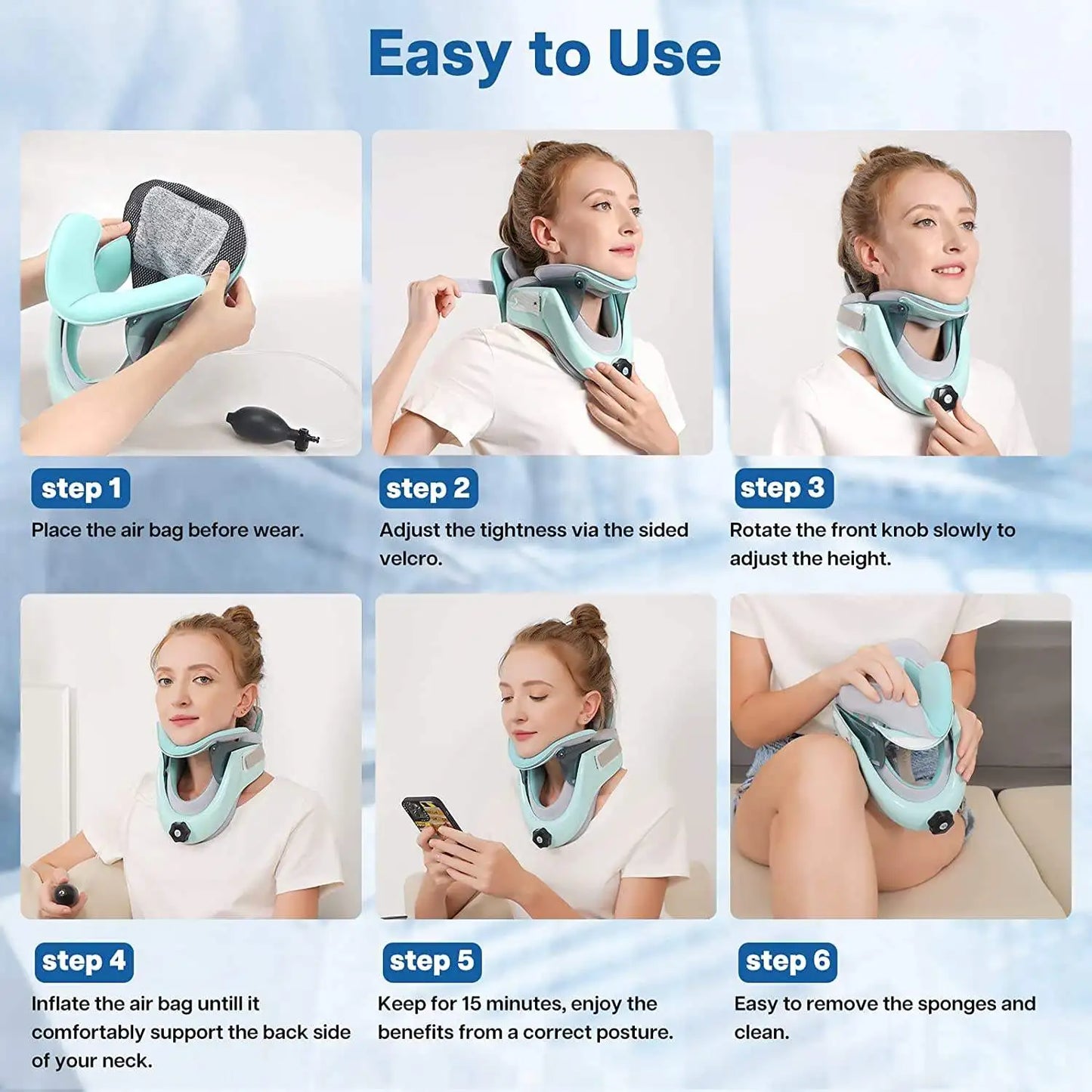 Air Sac Adjustable Neck Stretcher Collar For Cervical Spine Rehabilitation Relief Neck Shoulder Muscle Pain Relief Traction Device