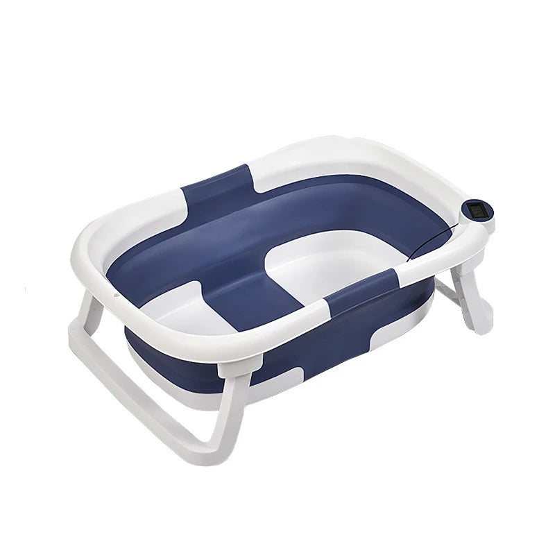 NEW Arrivals Real-Time Temperature Silicone Foldable Baby Take A Bath Bathtub Non-Slip Foot Bath Bucket Folding Bathtub Bathroom Basket Tub Babies Personal Care Supplies