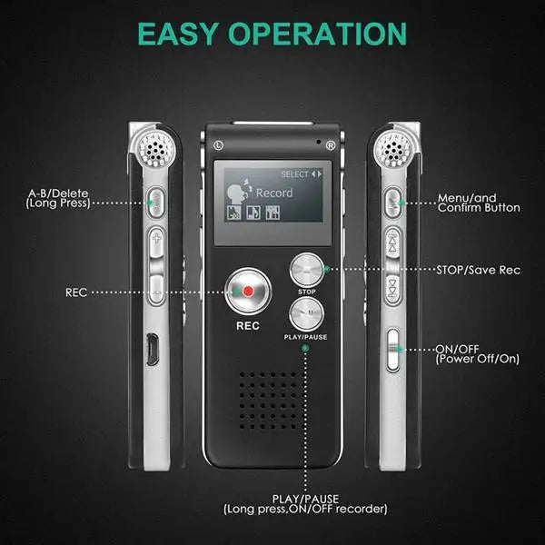 NEW Arrivals Hot sale Paranormal Ghost Hunting Equipment Digital EVP Voice Activated Recorder USB US 8GB (Black)Digital Voice Activated Sound Audio Recorder Professional Mini USB Flash Drive Recording