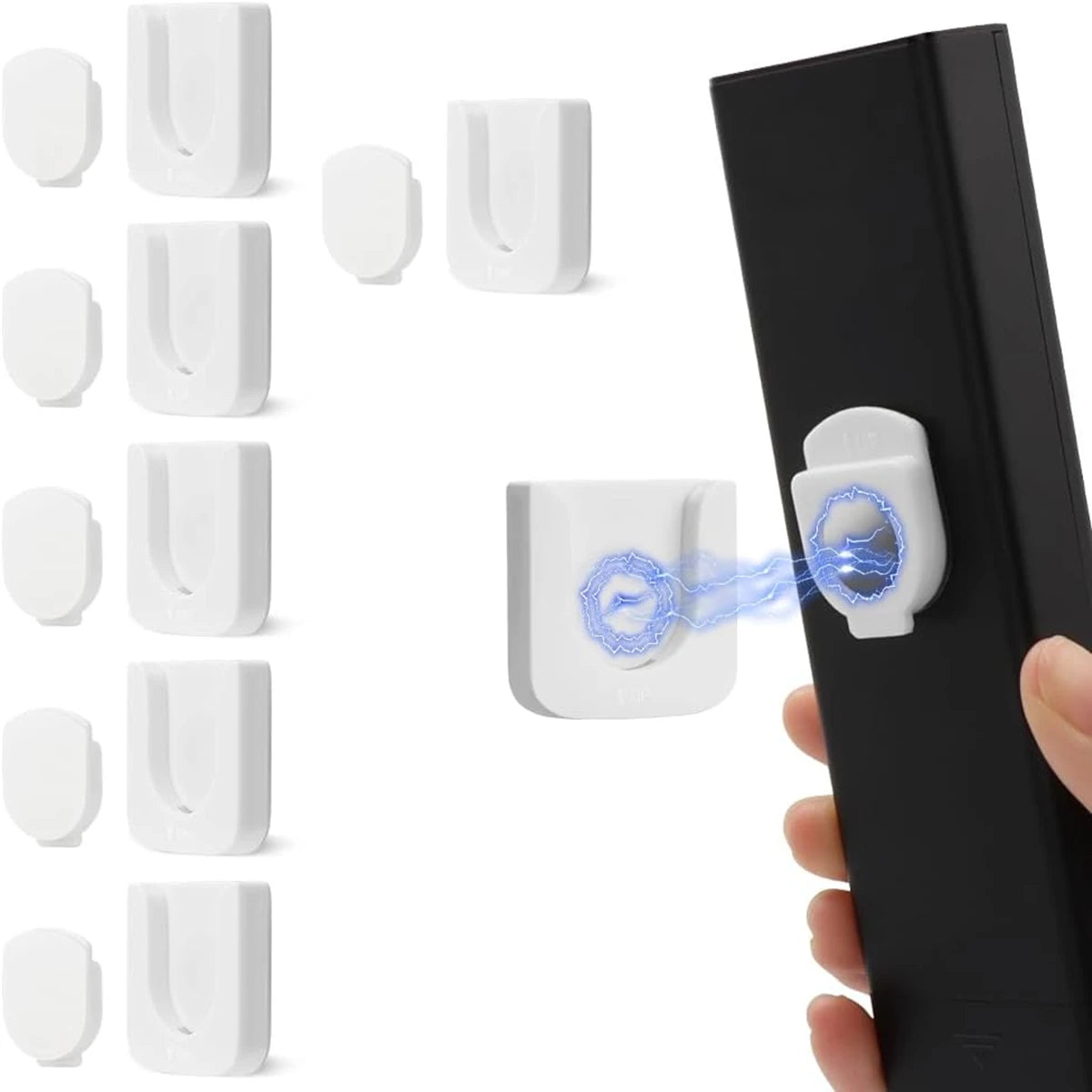 NEW 6PCS Set Remote Control Magnetic Hook Lock, Adhesive Wall Mounted Remote Control Storage Rack, No Punching Hook Home Electronic Accessories