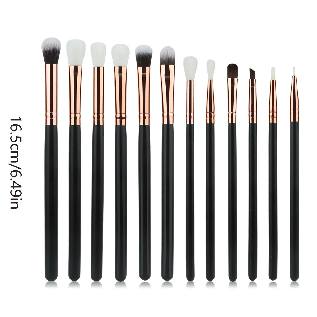 12Pcs Professional Eyes Makeup Brushes Set Wood Handle Eyeshadow Eyebrow Eyeliner Blending Powder Smudge Brush