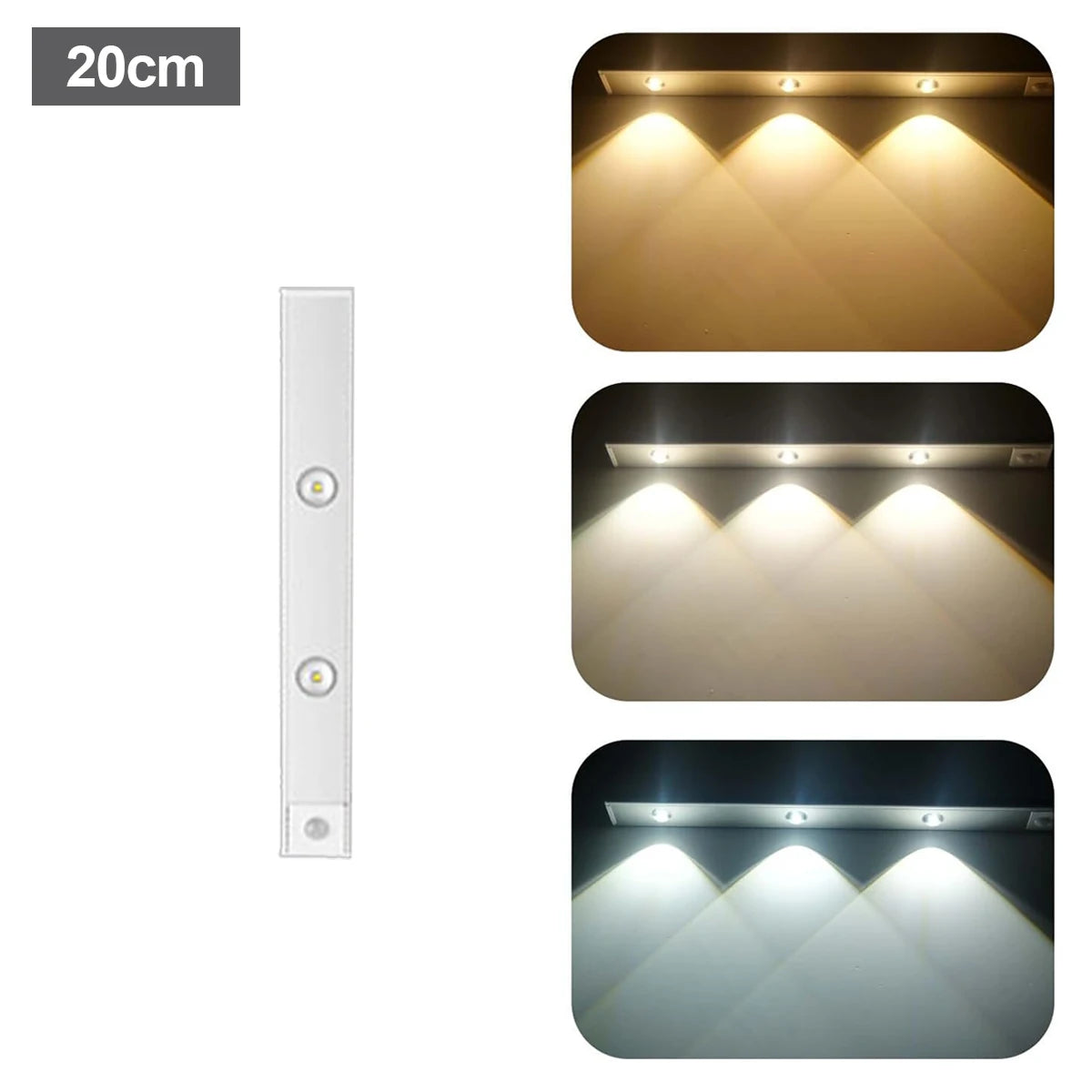 NEW Arrivals Ultra Slim Led Motion Sensor Light Strip Tricolor Lamp USB Rechargeable Lights LED Night With Paste 10cm/20cm/30cm/50cm Cabinet