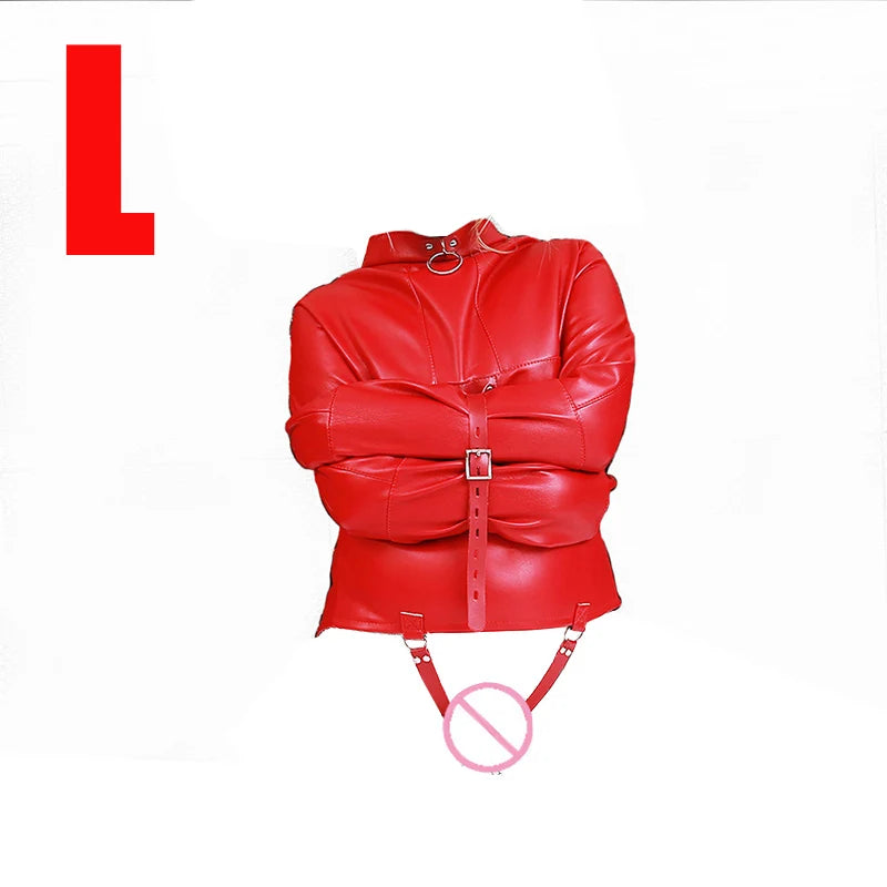 NEW Arrivals BDSM Leather Armbinder Restraint Straitjacket Sex Toy, Straight Jacket Bondage Adjustable Belt, Slave Cosplay Women's Men Gay Sexy Costume Adult Sex Store Supplies