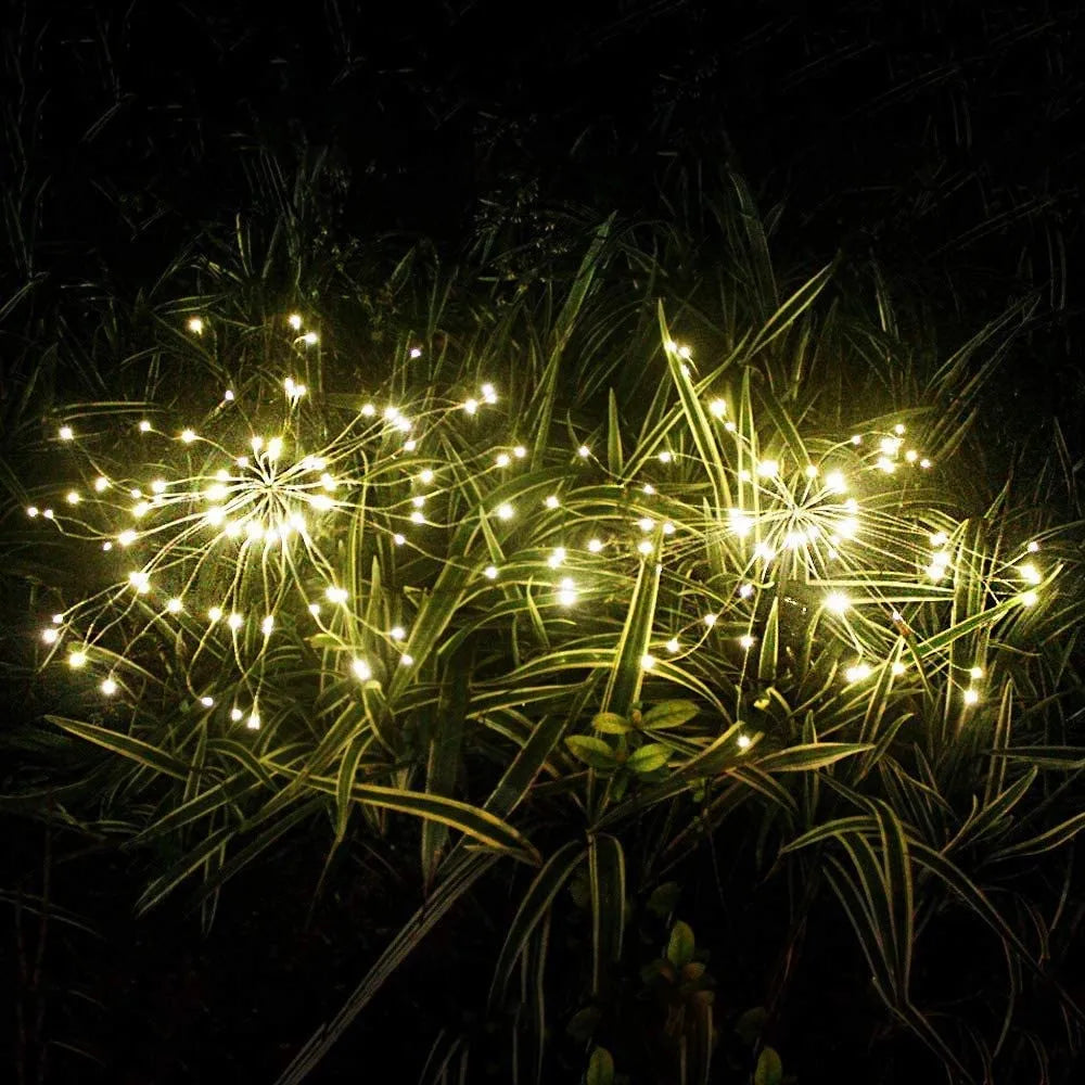 NEW 4PCS Set Solar Firework Light Outdoor Garden Lights 200 LED Stake Landscape Light for Garden Pathway Courtyards Wedding Christmas Decor Home Garden Lighting Decoration Supplies