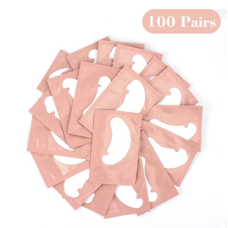 NEW Arrivals 100 Pair Set Grafting Eyelash Stickers Hydrogel Patches Gentle and Not Irritating Lashes Extension Supplies Patches Women Makeup Tool Ladies Cosmetic Supplies