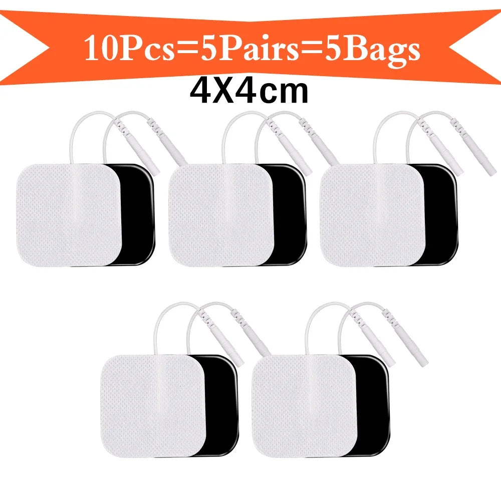 NEW Arrivals 100PCS Set Self Adhesive TENS Electrode Pads 4×4cm/5×5cm Massager Electrodes Patch For Pulse EMS Muscle Stimulator Sticker