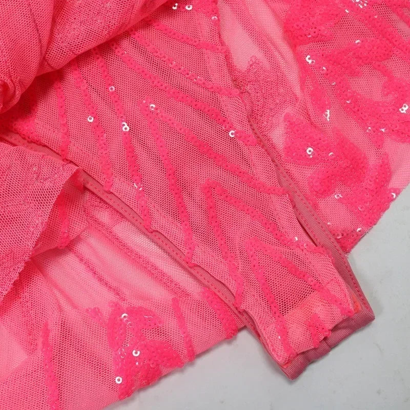 NEW Arrivals 3 Colors Sexy Mesh See Through Party Nightclub Birthday Women Dress Sequined Strapless V-neck Sleeveless Ruched Prom Mini Sexy Dresses