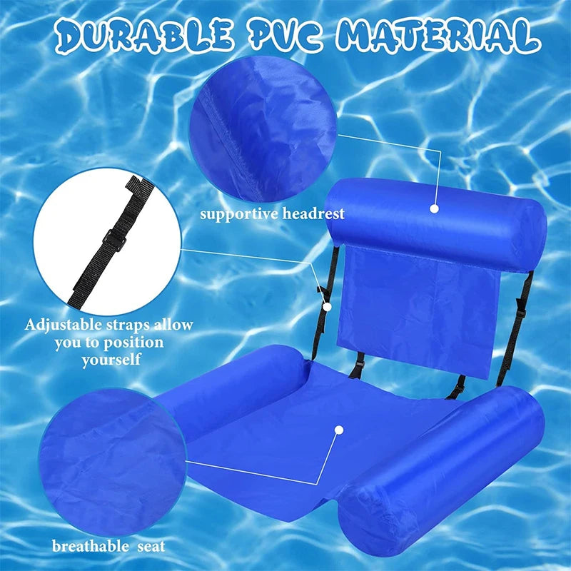 NEW Arrivals Inflatable Floating Hammock Aquatic Pool Inflatable Mat Lounger Sofa Water Sports Toys Pool Toys for Summer Pool Accessories Swimming Supplies