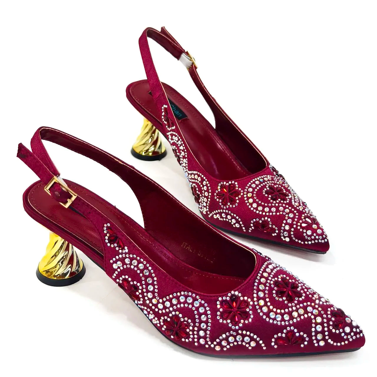Newest 8 Colors INS Style FUCHSIA Color Elegant Low Heels Nigeria Popular Design African Ladies Shoes And Bag Set for Wedding Birthday Party Night Business Dinner Ladies Luxury Fashion Apparel Accessories Shoes Products