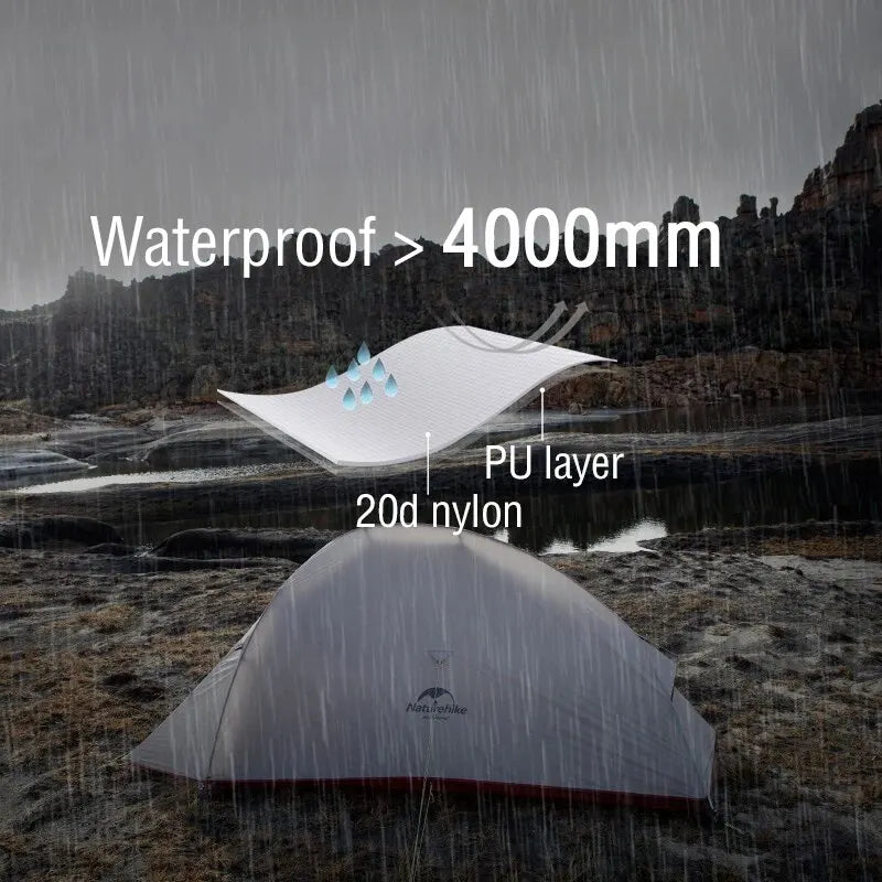 2 Person Camping Tent Ultralight Waterproof Nylon Trekking Tents Hiking Backpacking Shelter Tent Outdoor Travel Tent