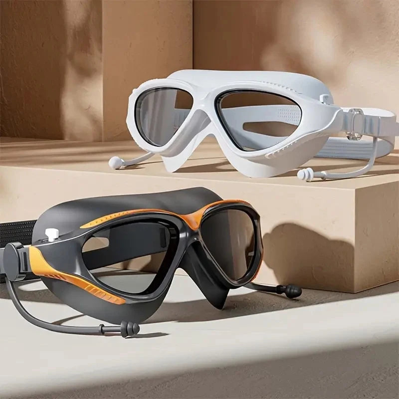 NEW 3 Colors Large Frame Women Men Swimming Goggles Anti-Fog Professional High-Definition Swimming Goggles Adjustable Wide Field of Vision Swimming Beach Water Pool Accessories Sports Supplies